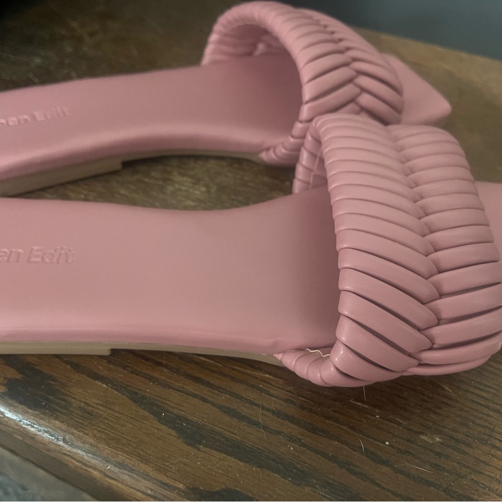 Open Edit Elegant Pink Braided Sandals